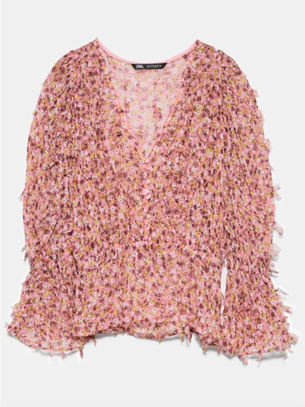 Textured sheer floral top